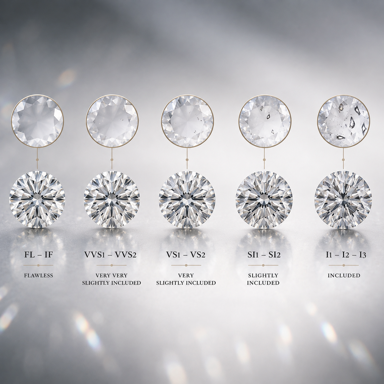 Diamond clarity and inclusions